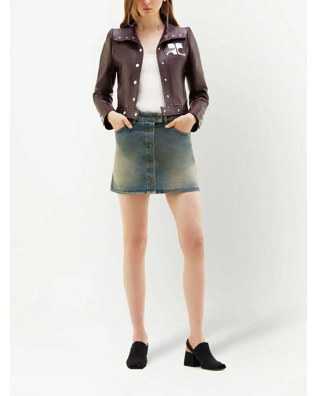 Courreges Brown Chest Logo-patch Shirt Jacket