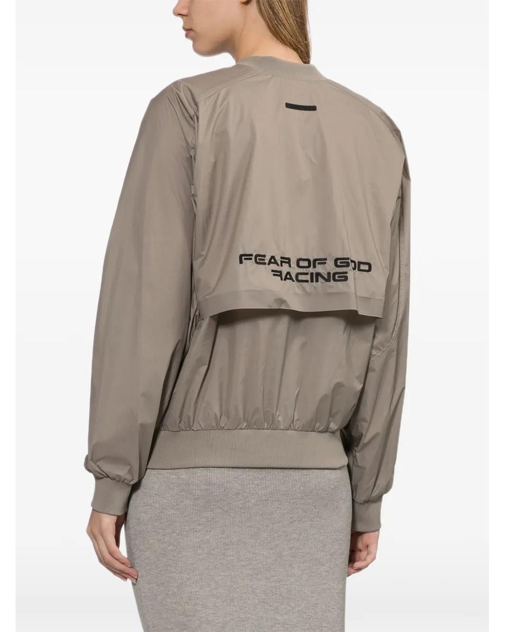 Fear Of God Brown Logo-Print V-Neck Sweatshirt