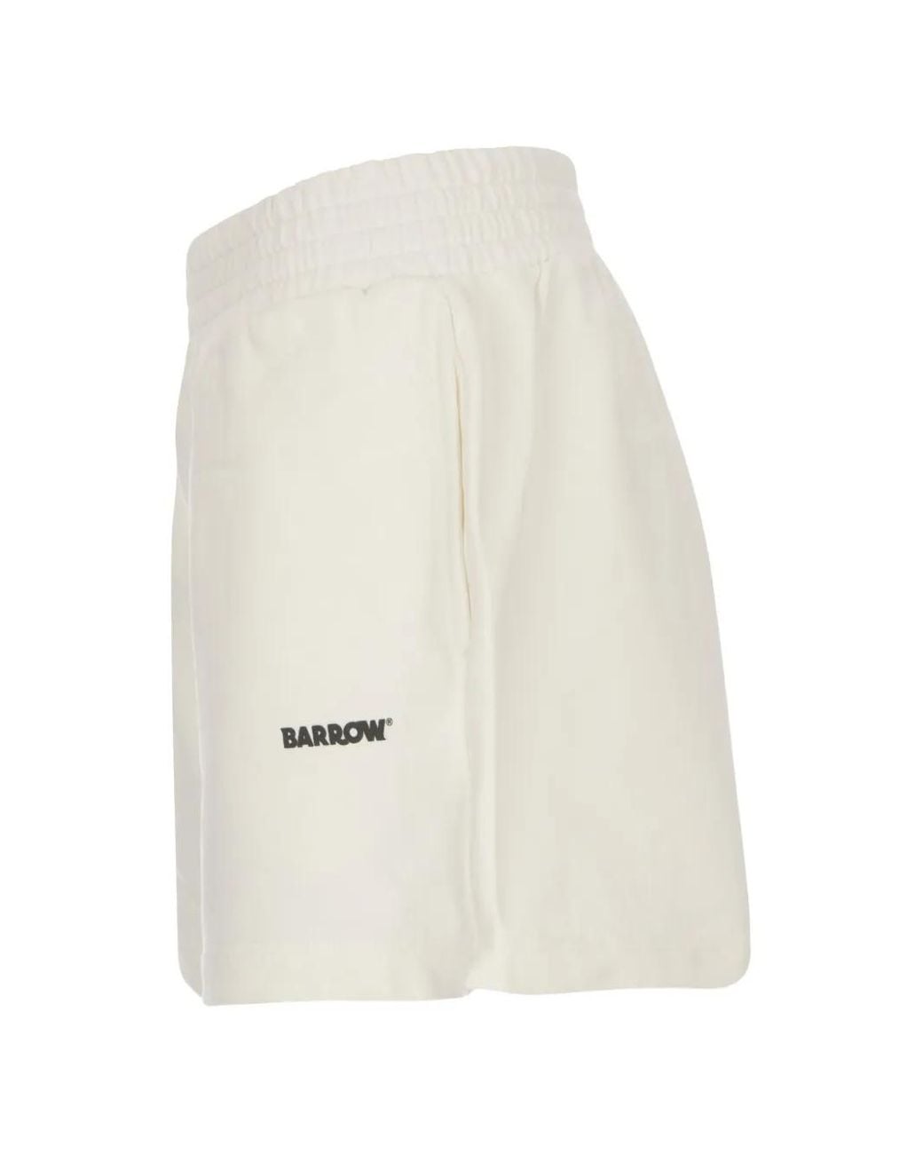 Barrow White Logo-Print Elasticated Shorts