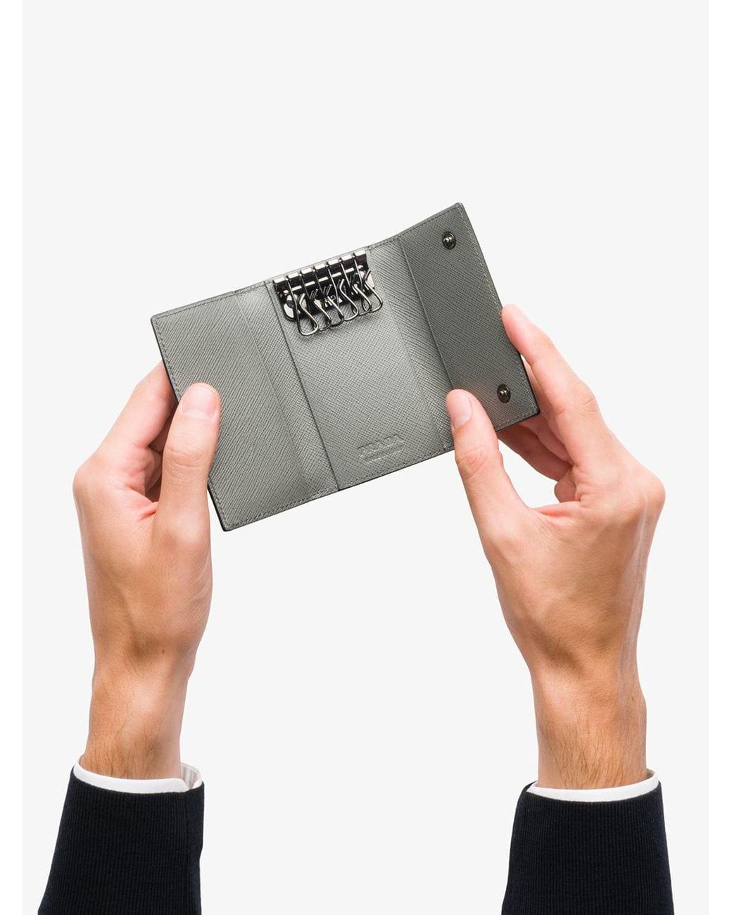 saffiano leather keychain