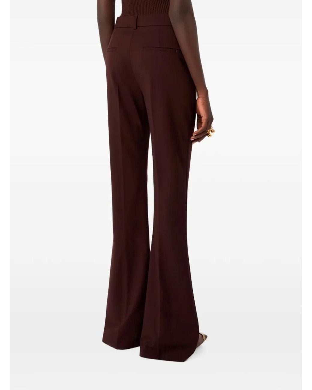 Sportmax Purple Flared Trousers With Pressed Crease