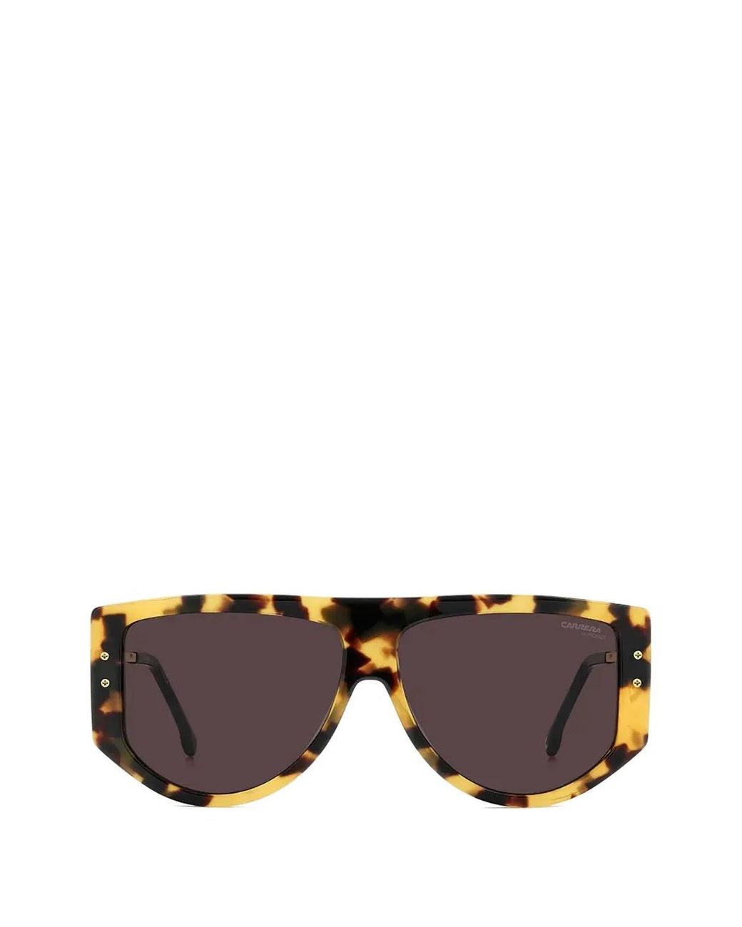 Carrera Brown Tortoiseshell-Effect Geometric-Frame Sunglasses