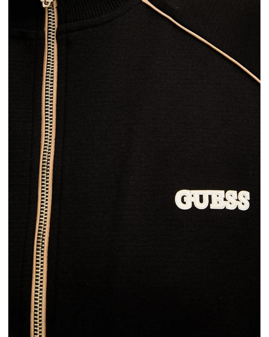 Guess Black High Neck Full-Zip Sweater