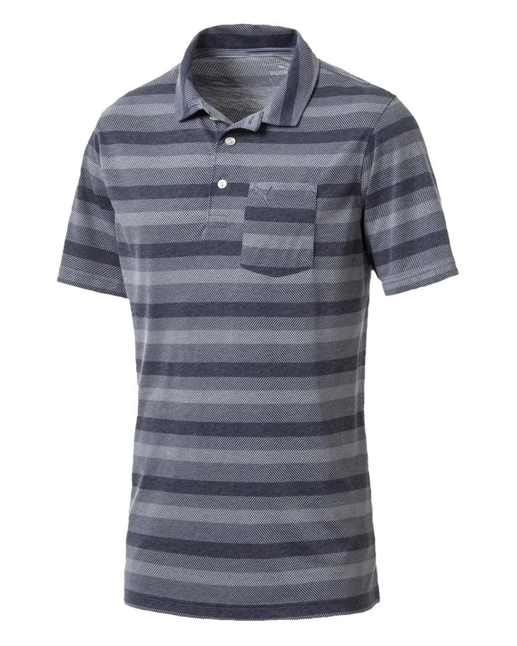 PUMA Blue Local Pro Striped Polo Shirt for men