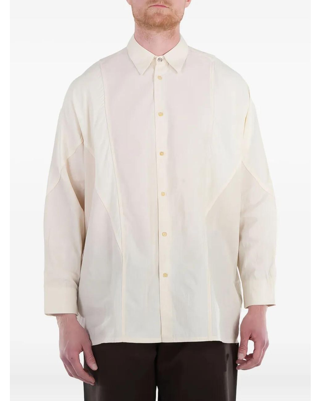 OAMC White Arrow Panelled Shirt for men