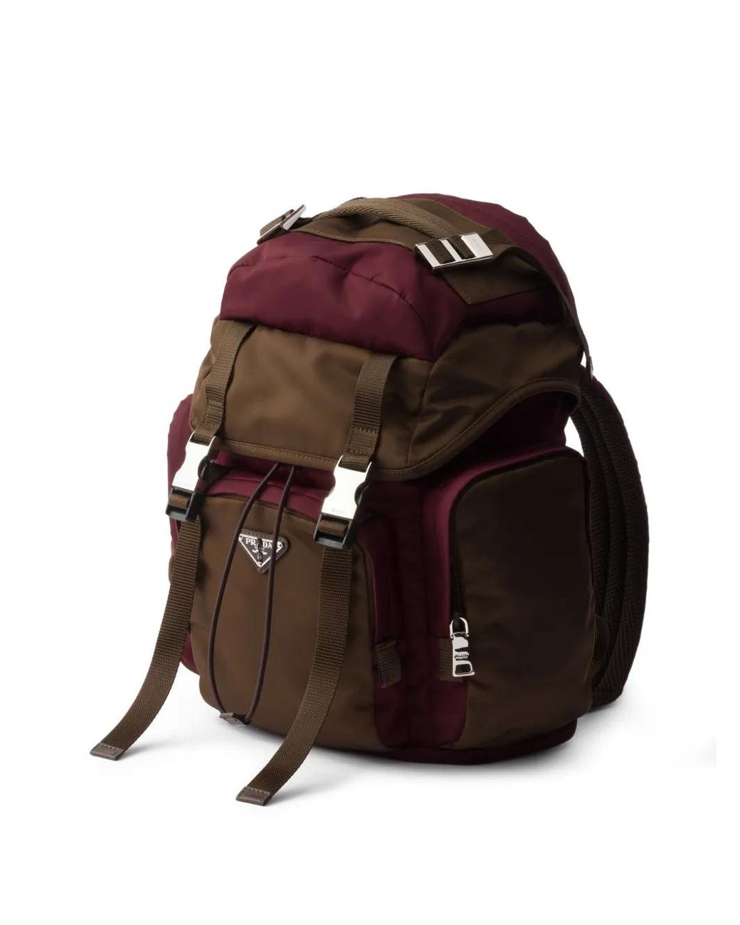 メンズ Prada ロゴプレート バックパック Red