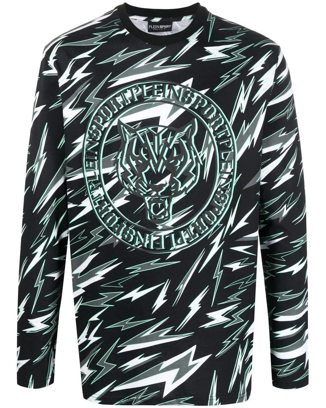 Philipp Plein Green Lightning Print T-Shirt for men