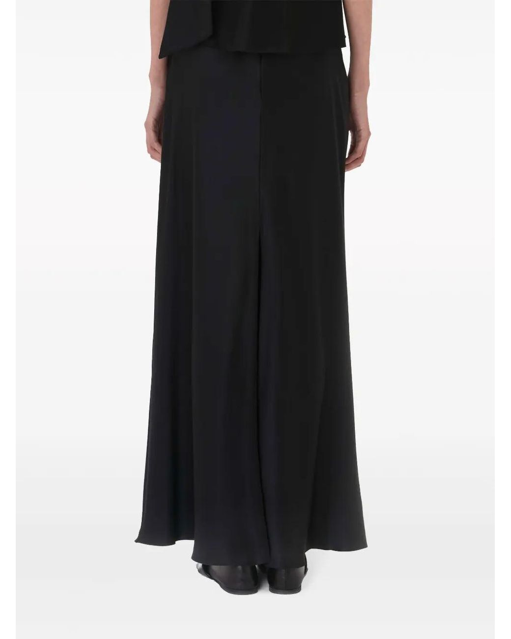 J.W. Anderson Black Draped Silk Maxi Skirt