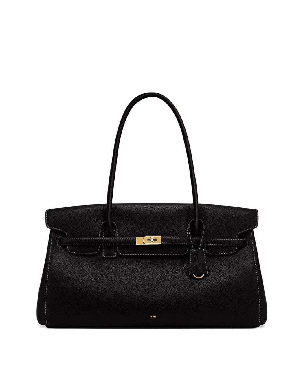 JW PEI Black Yara Pebbled-Effect Shoulder Bag