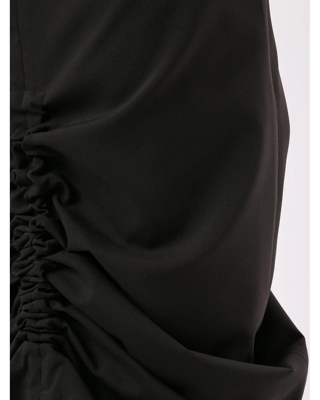 Goen.J Black Ruched Midi Skirt