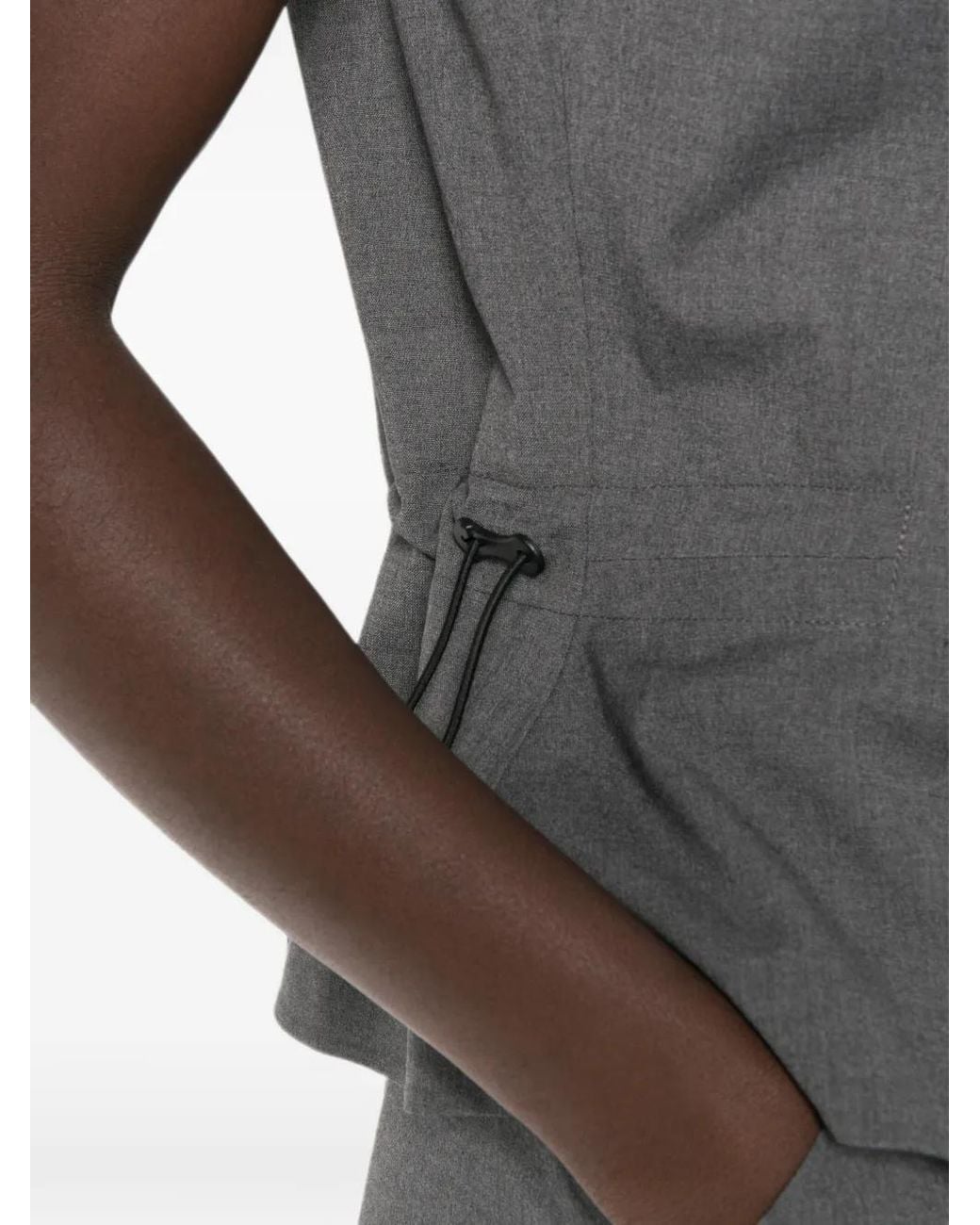 Coperni Gray Veste Sans Manches Boutonnée À Lien De Resserrage