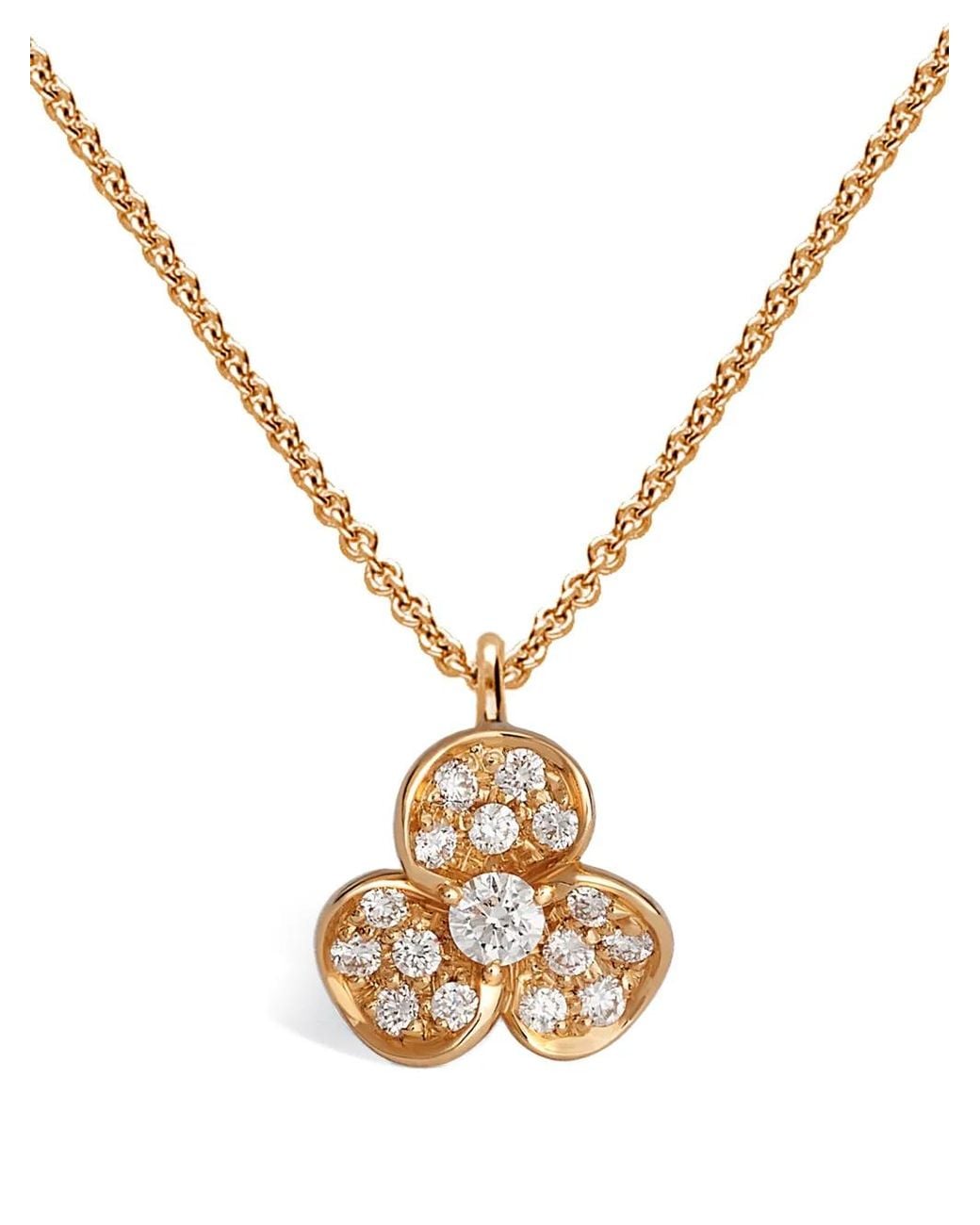 Leo Pizzo Metallic 18K Rose Candy Flora Diamond Pendant Necklace
