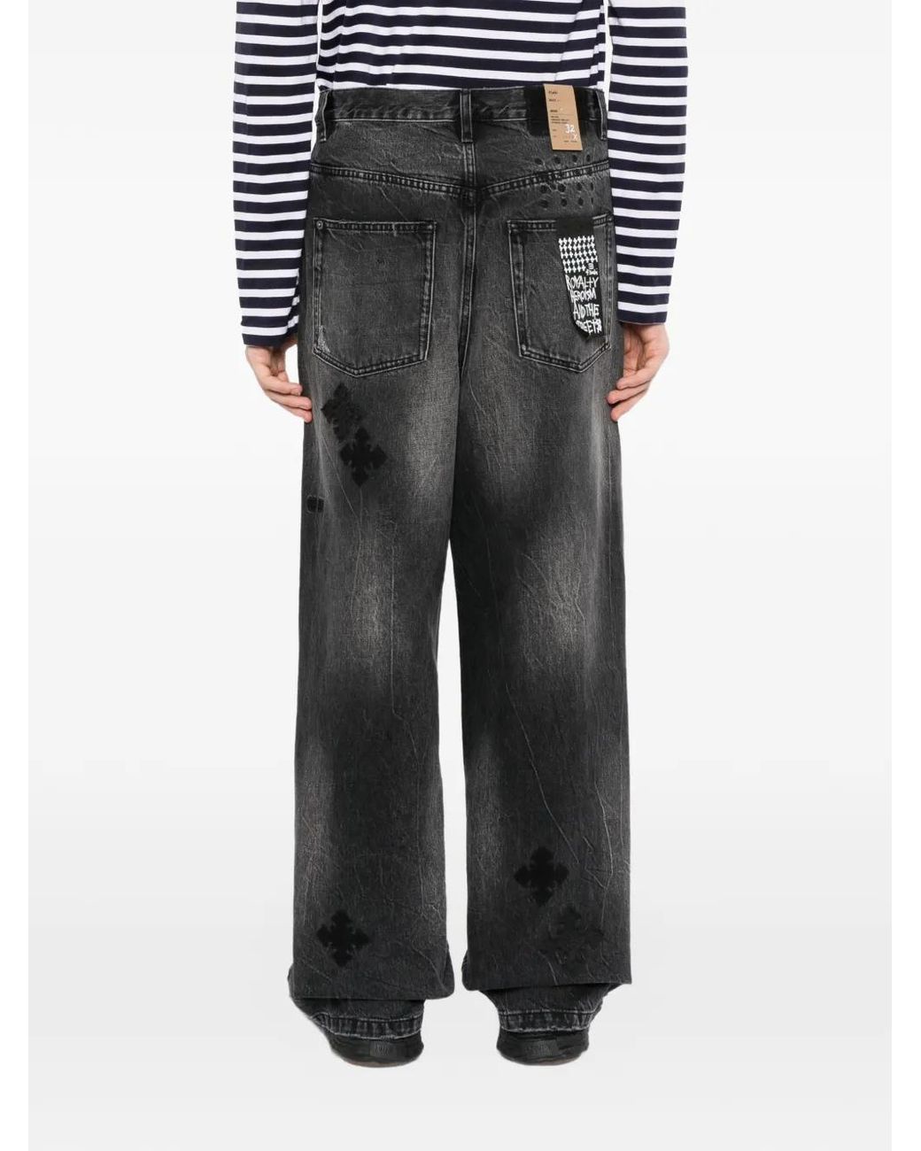 Ksubi Gray Maxx Blakk Metal Kraftwerk Wide-Leg Jeans for men