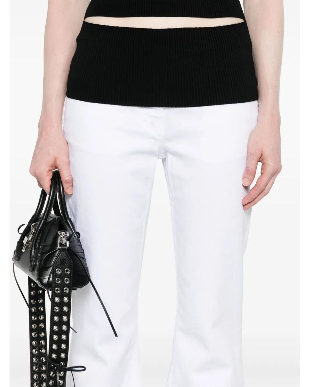 Jean Coupe Ajustée En Denim Givenchy en coloris White
