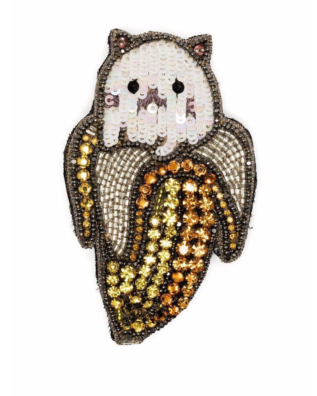 Spilla con banana e gatto di Gucci in Bianco | Lyst