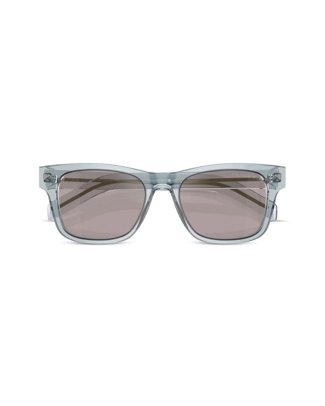 Prada Gray Logo-Engraved Square-Frame Sunglasses for men