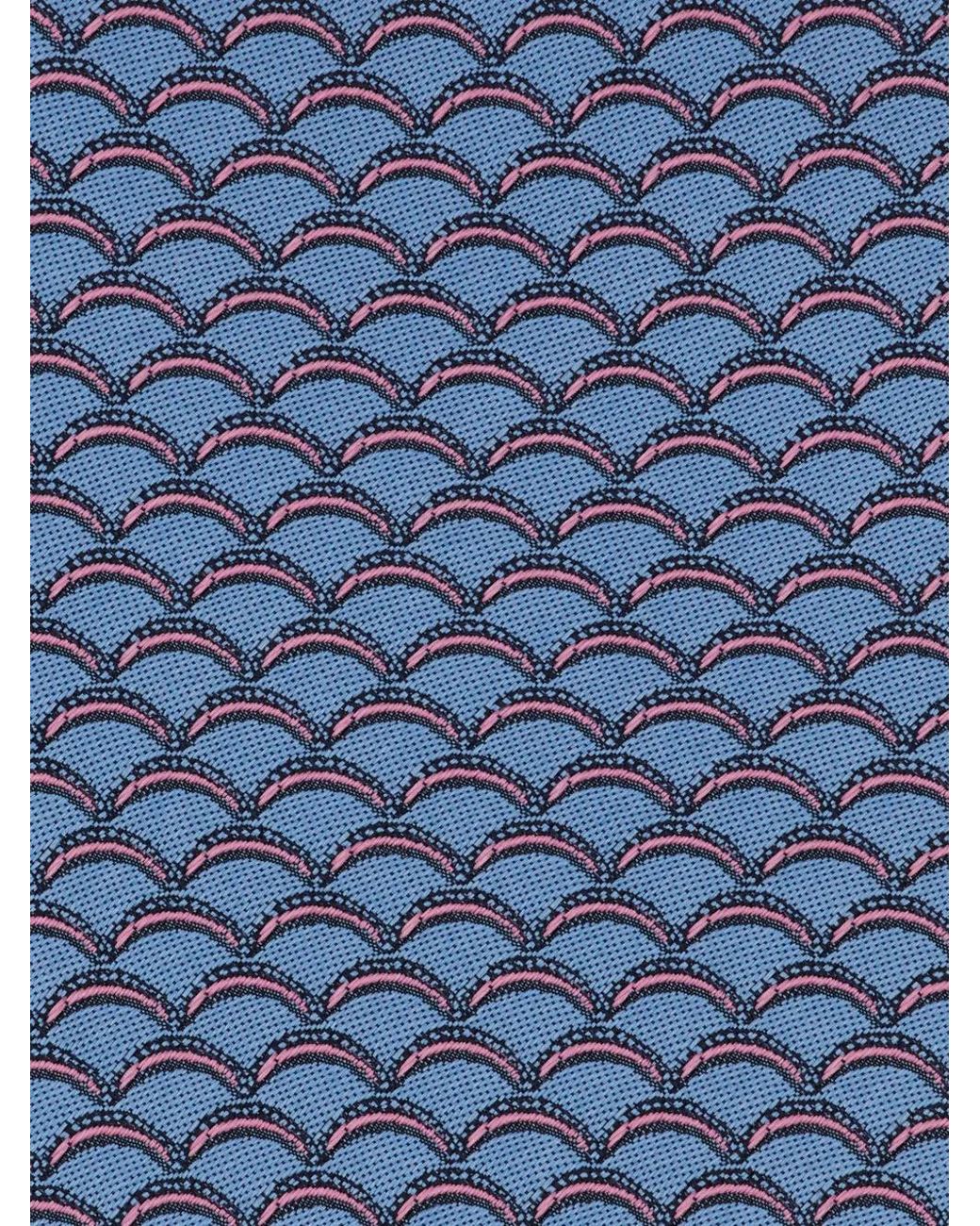 Ferragamo Blue Archi Print Silk Tie for men