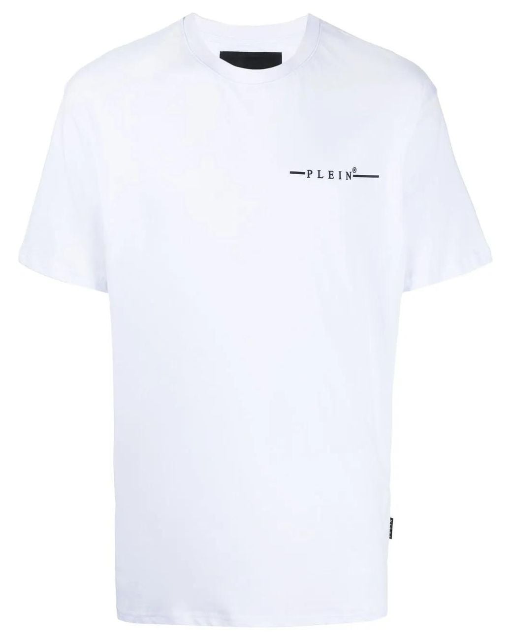 Philipp Plein White Flocked Logo-Print T-Shirt for men