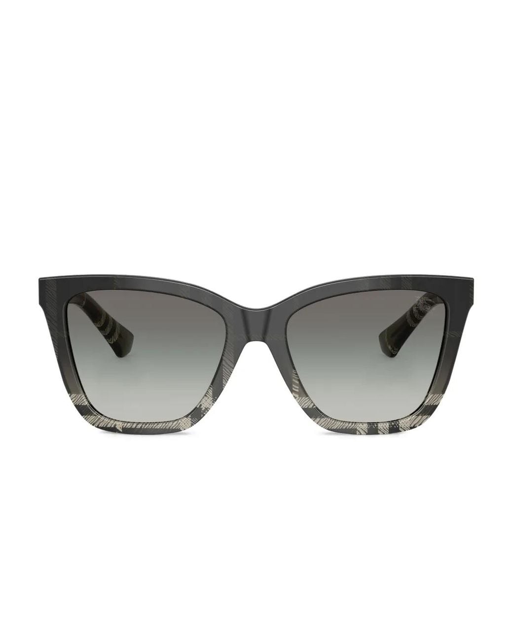 Burberry Gray Check-Pattern Cat-Eye Sunglasses