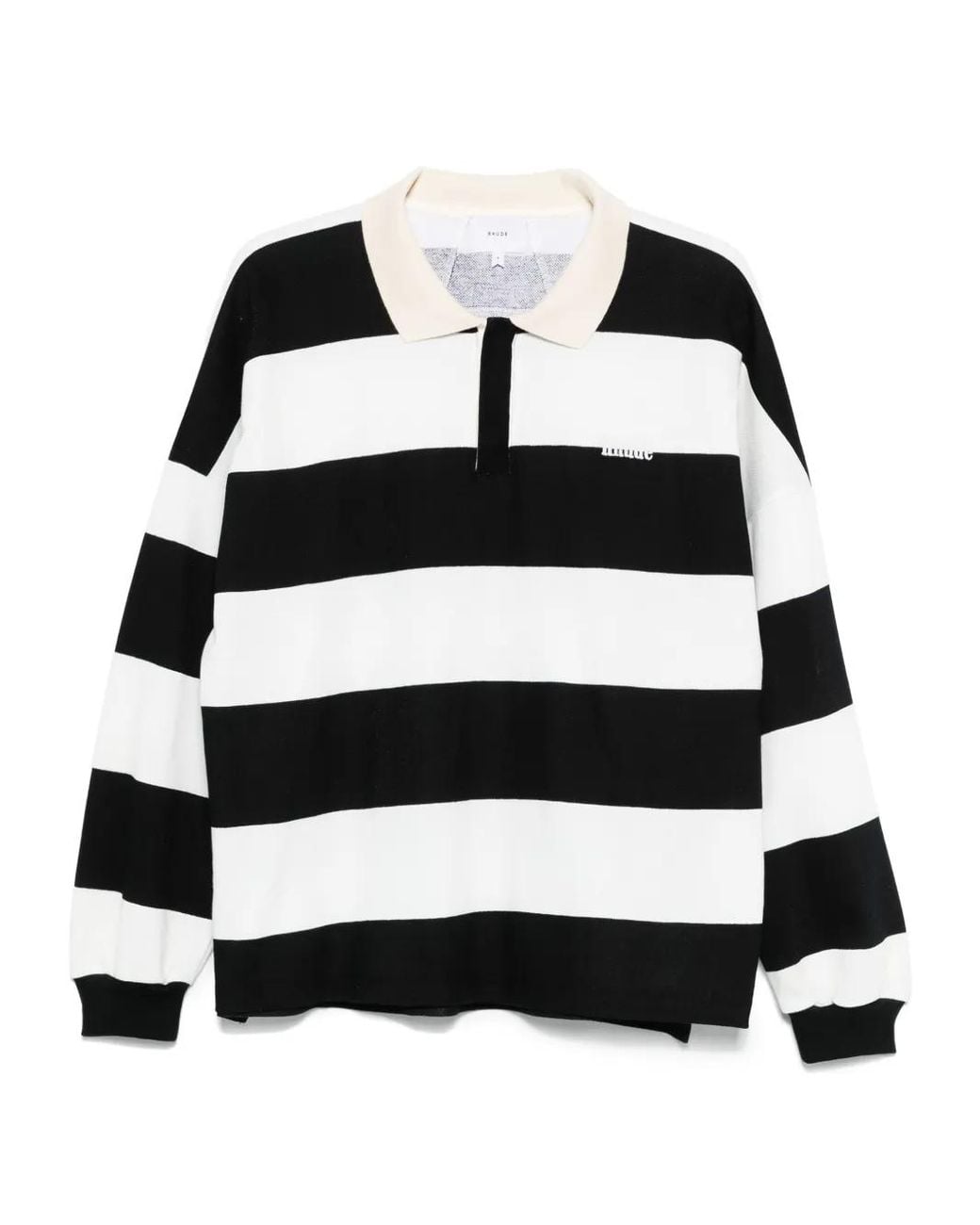 Rhude Black Striped Polo Shirt for men