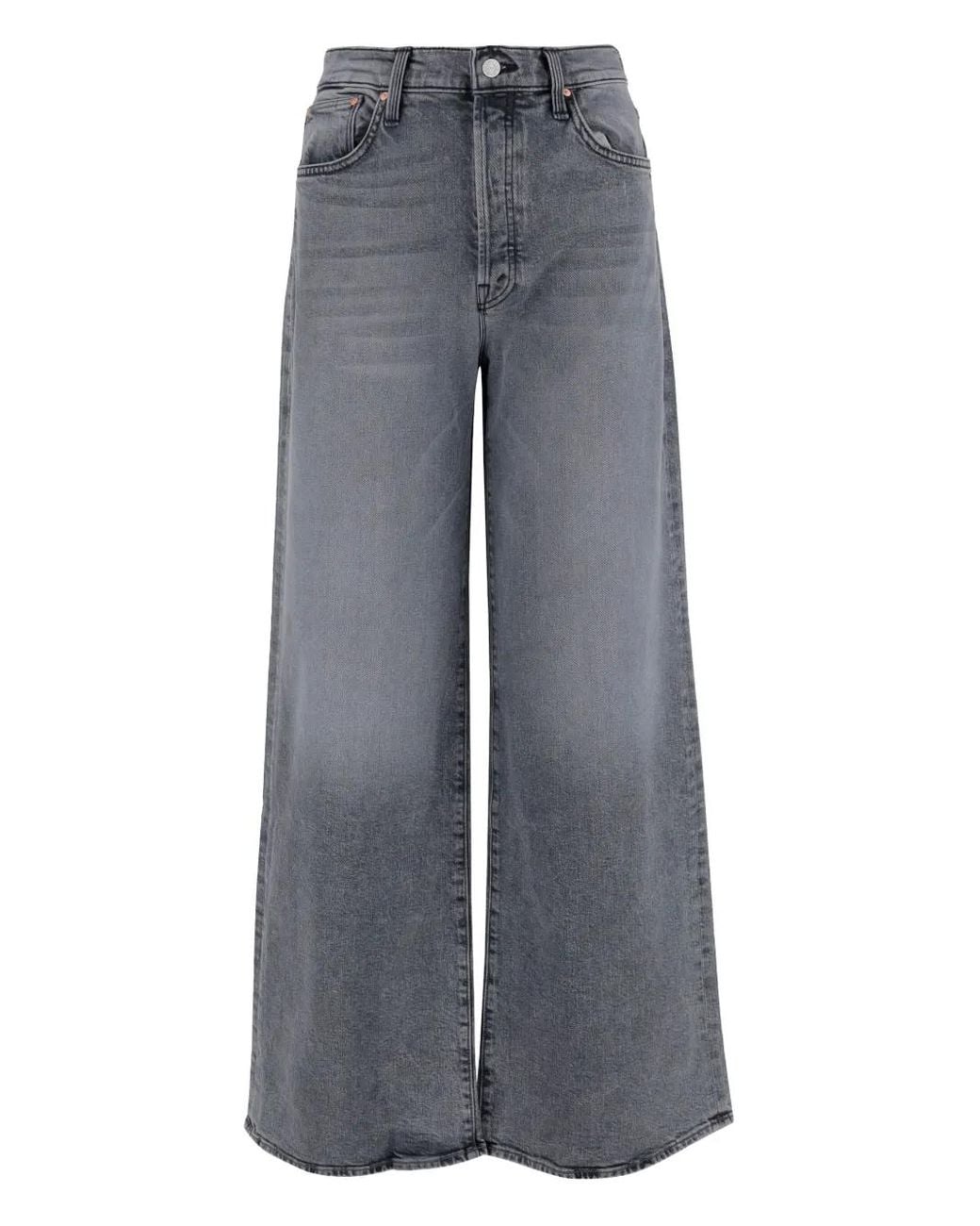Mother Gray Cotton-Blend Jeans