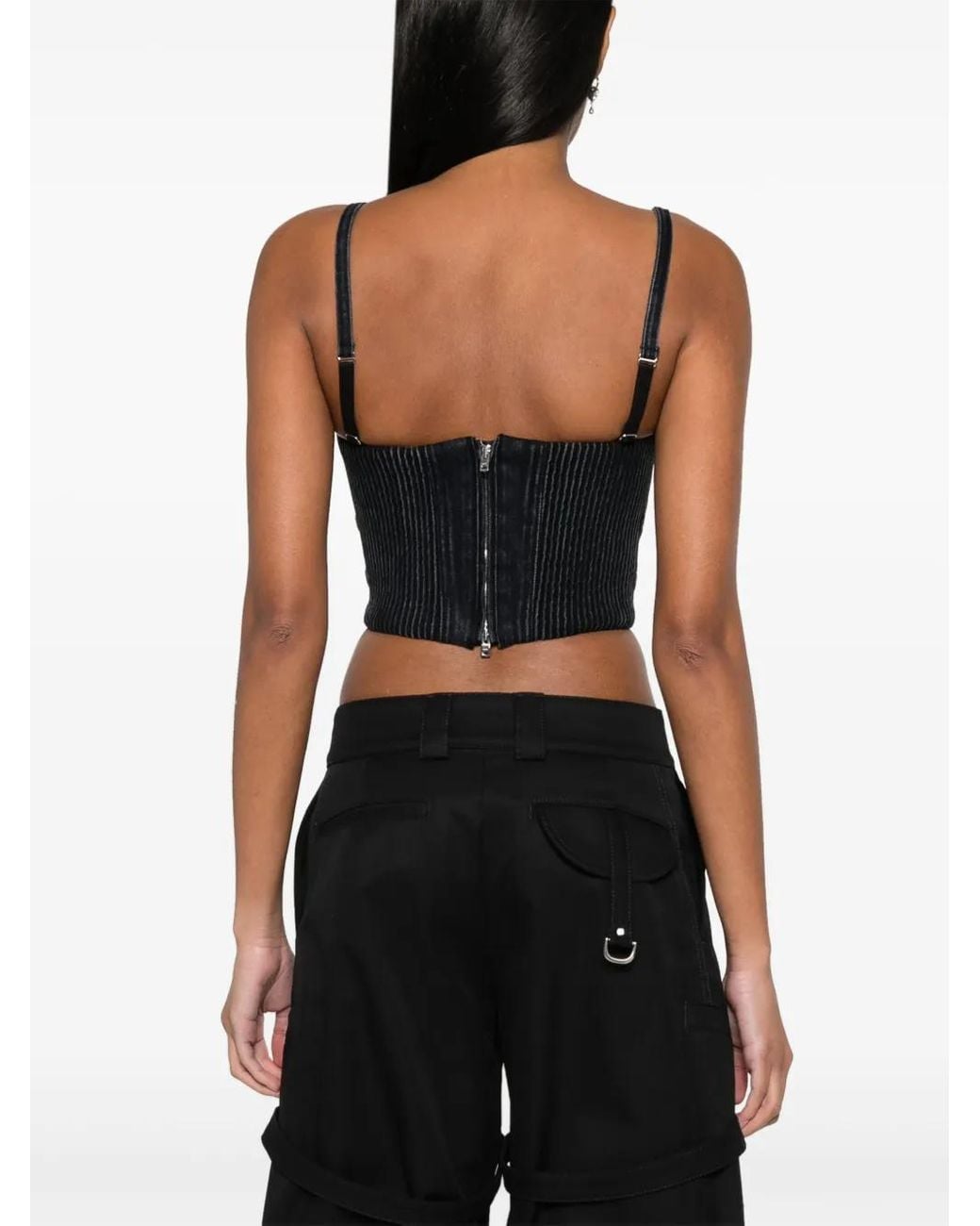 Amiri Black Corset Crop Top
