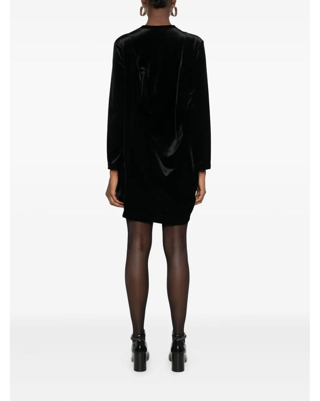 Comme des Garçons Black Draped Mini Dress