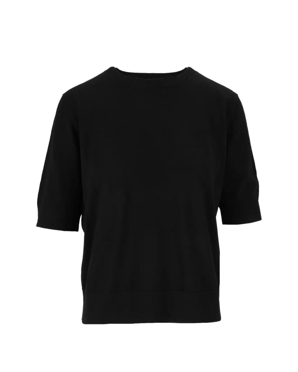 Kangra Black Crew Neck Short-Sleeve Top