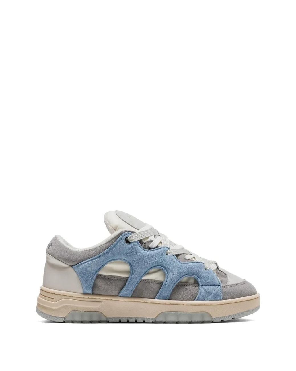 Paura Blue Suede-Panelled Sneakers for men