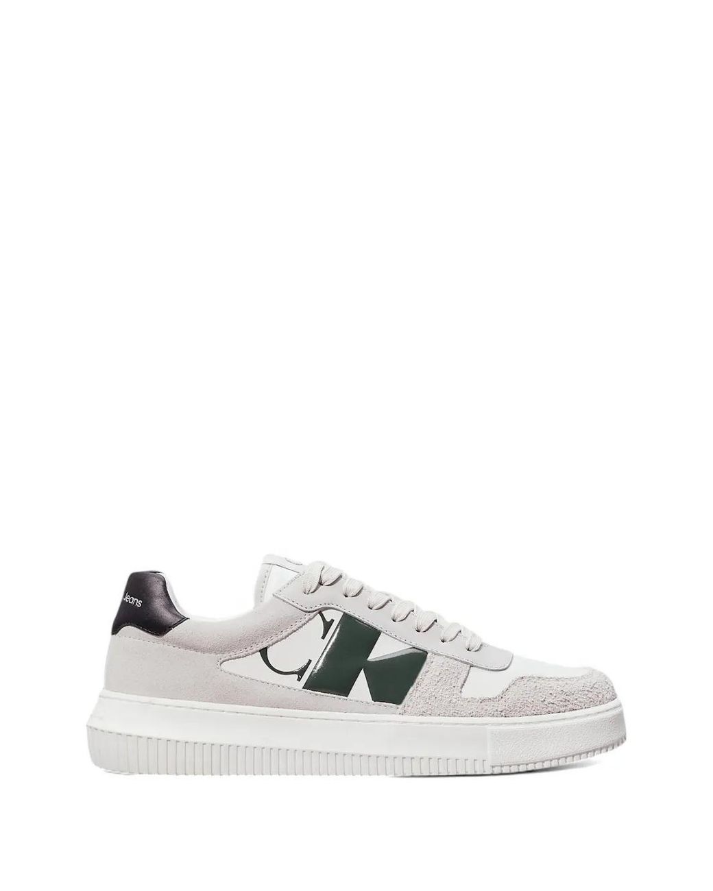 Calvin Klein White Logo-Print Panelled Sneakers for men