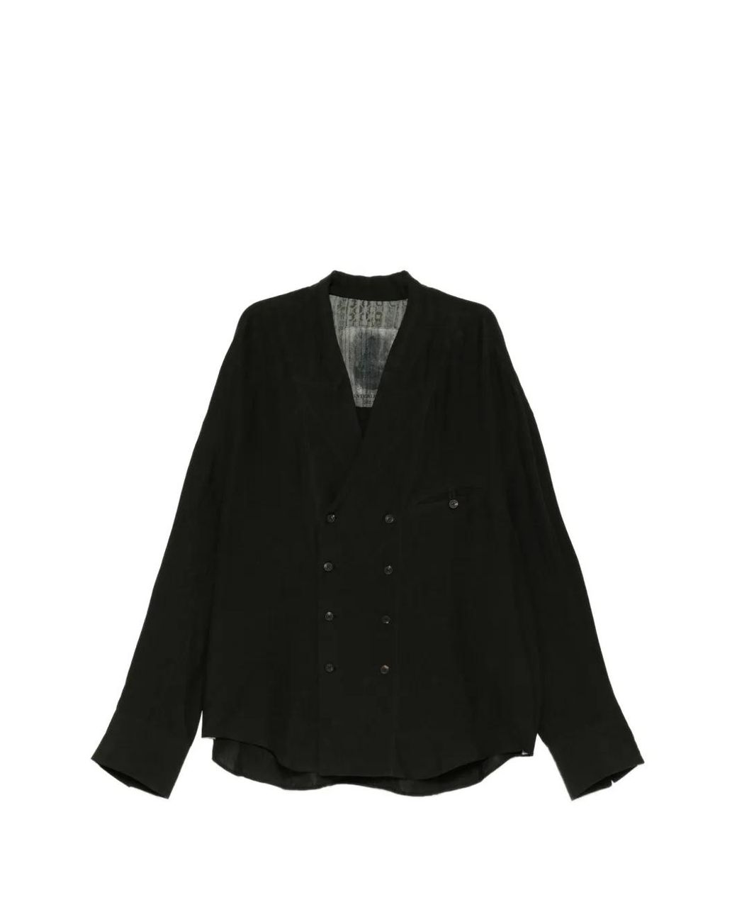 Ziggy Chen Black Chemise À Boutonnière Croisée for men