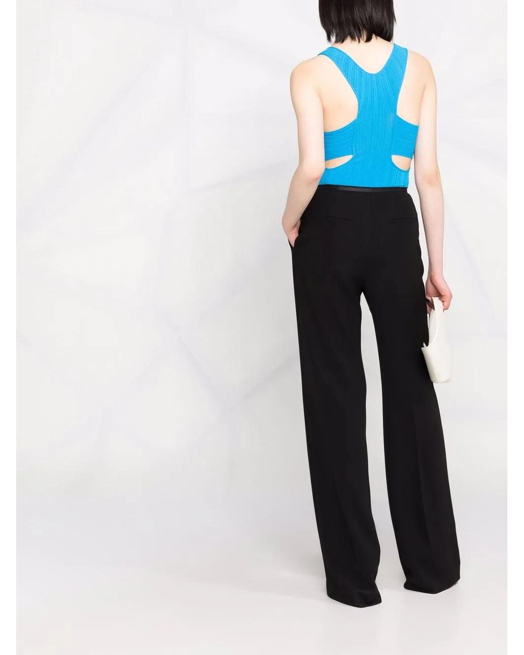 Stella McCartney Blue Cut-Out Knit Bodysuit