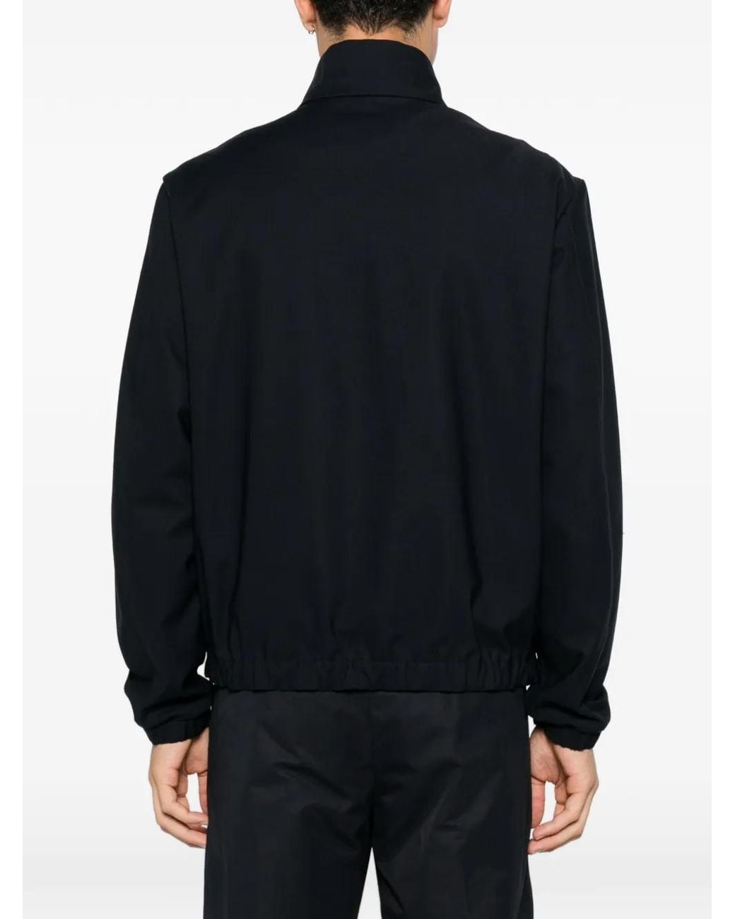 Moncler Black Logo-Patch Zip-Up Jacket for men