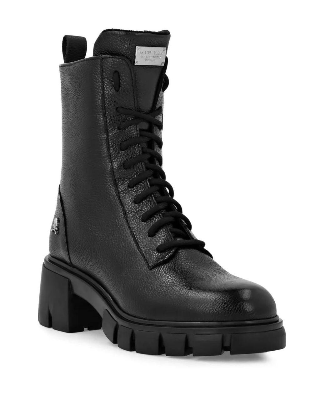 Philipp Plein Black Leather Boots