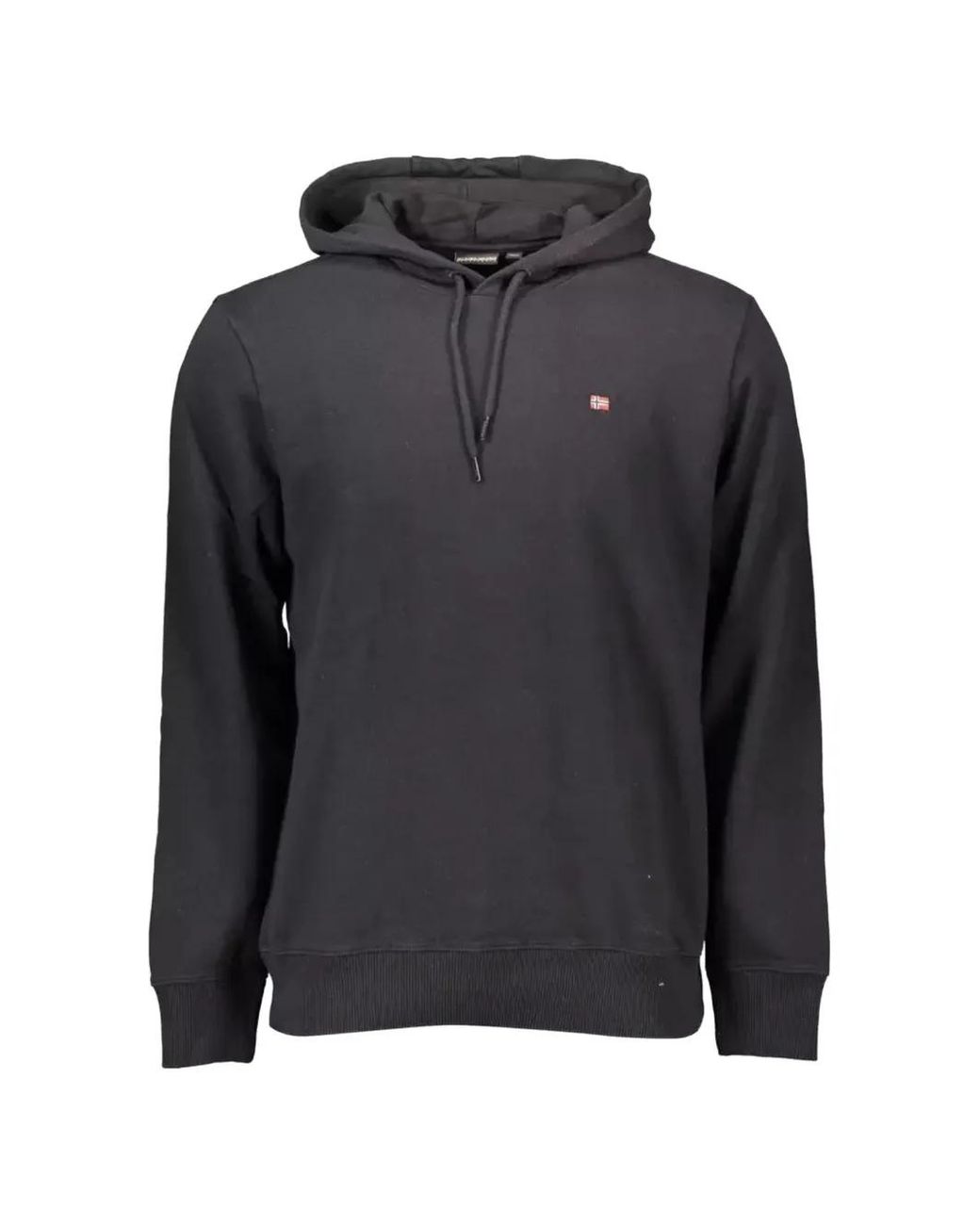 Napapijri Black Logo-Patch Hoodie for men