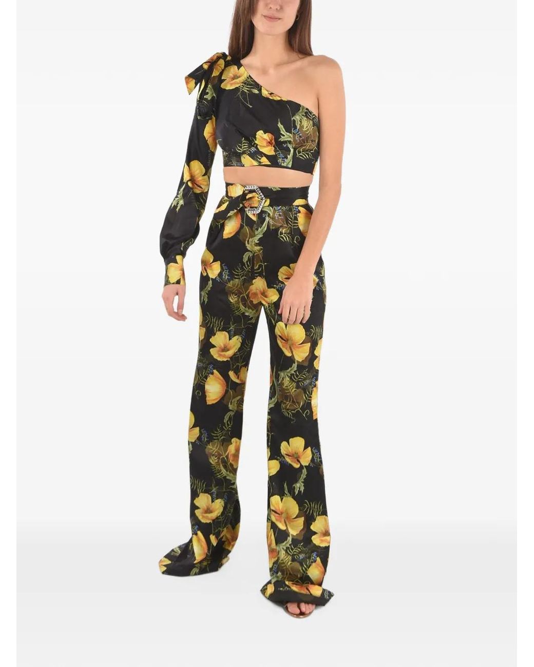 Philipp Plein Black In Flowers Two -Piece