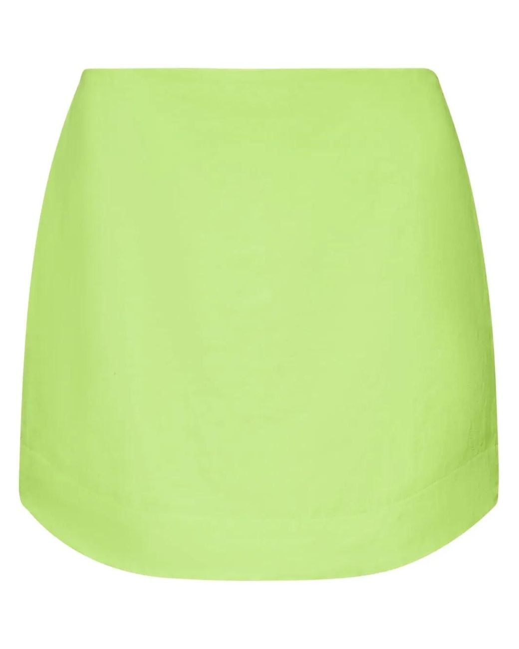 J.W. Anderson Green Curved-Hem Mini Skirt