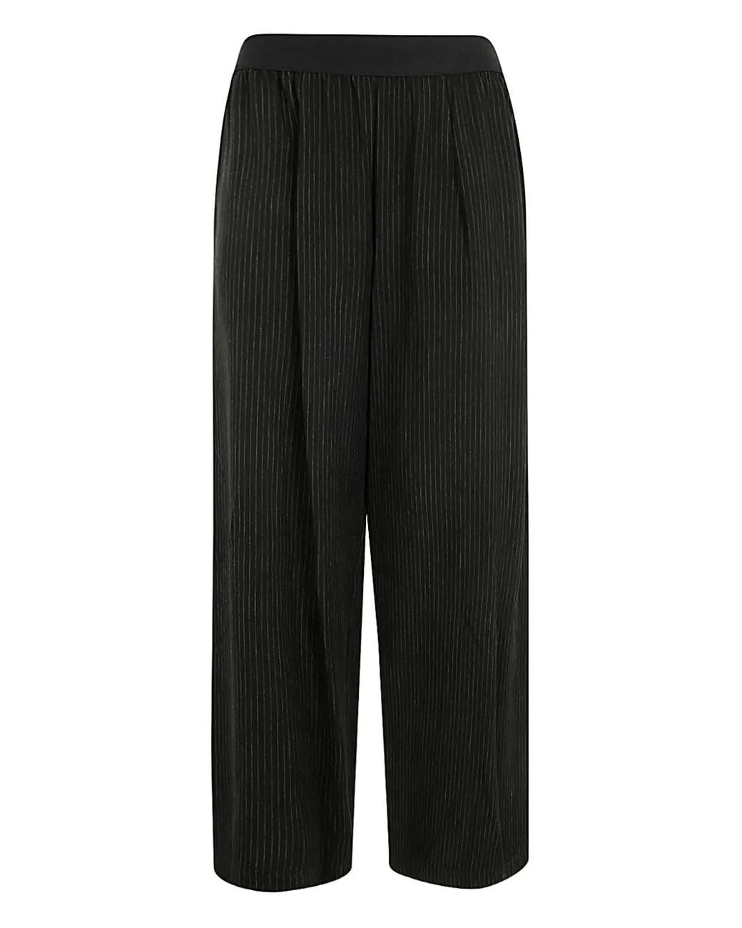 Maria Calderara Black Pinstriped Trousers