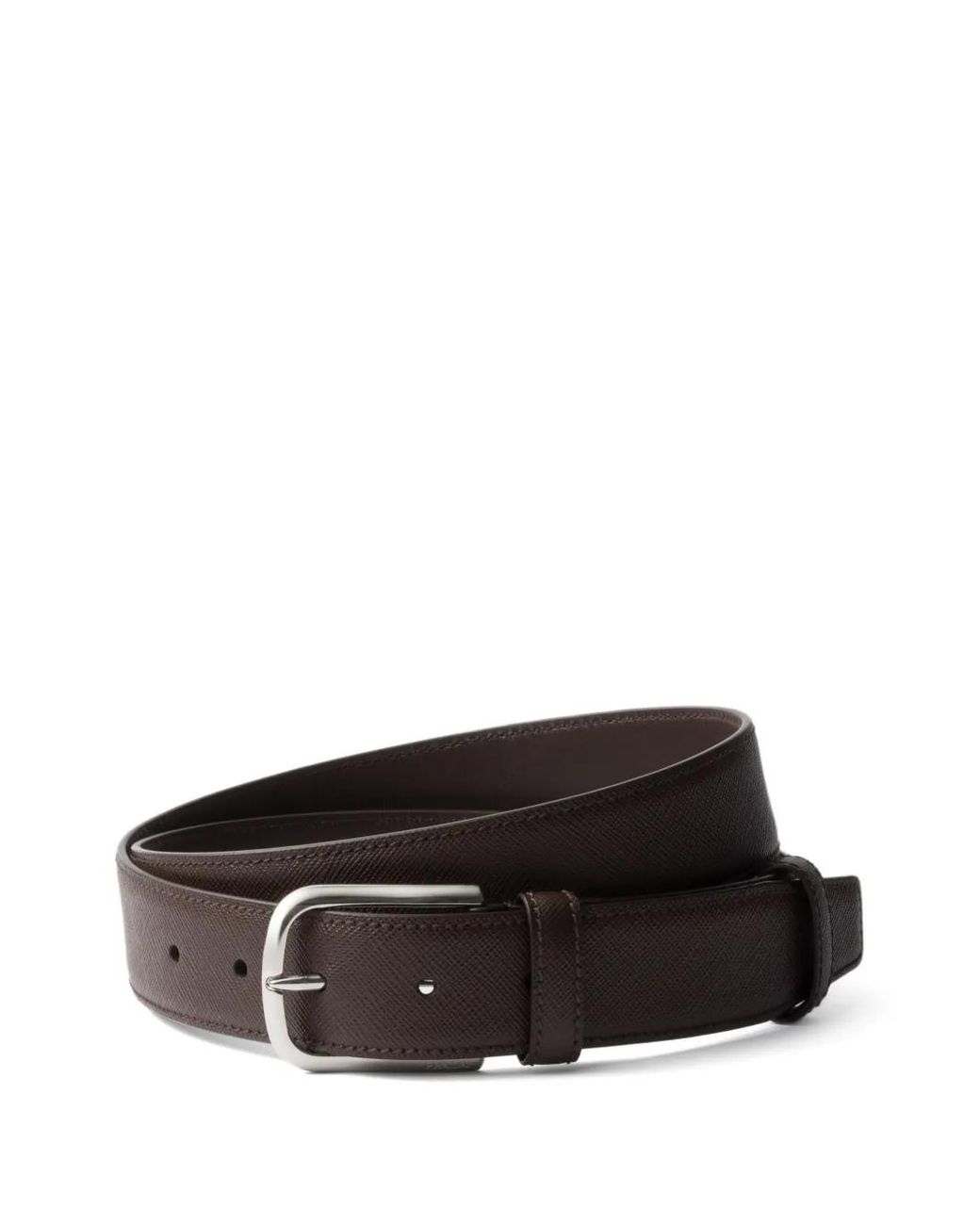 Prada Brown Saffiano Leather Belt for men