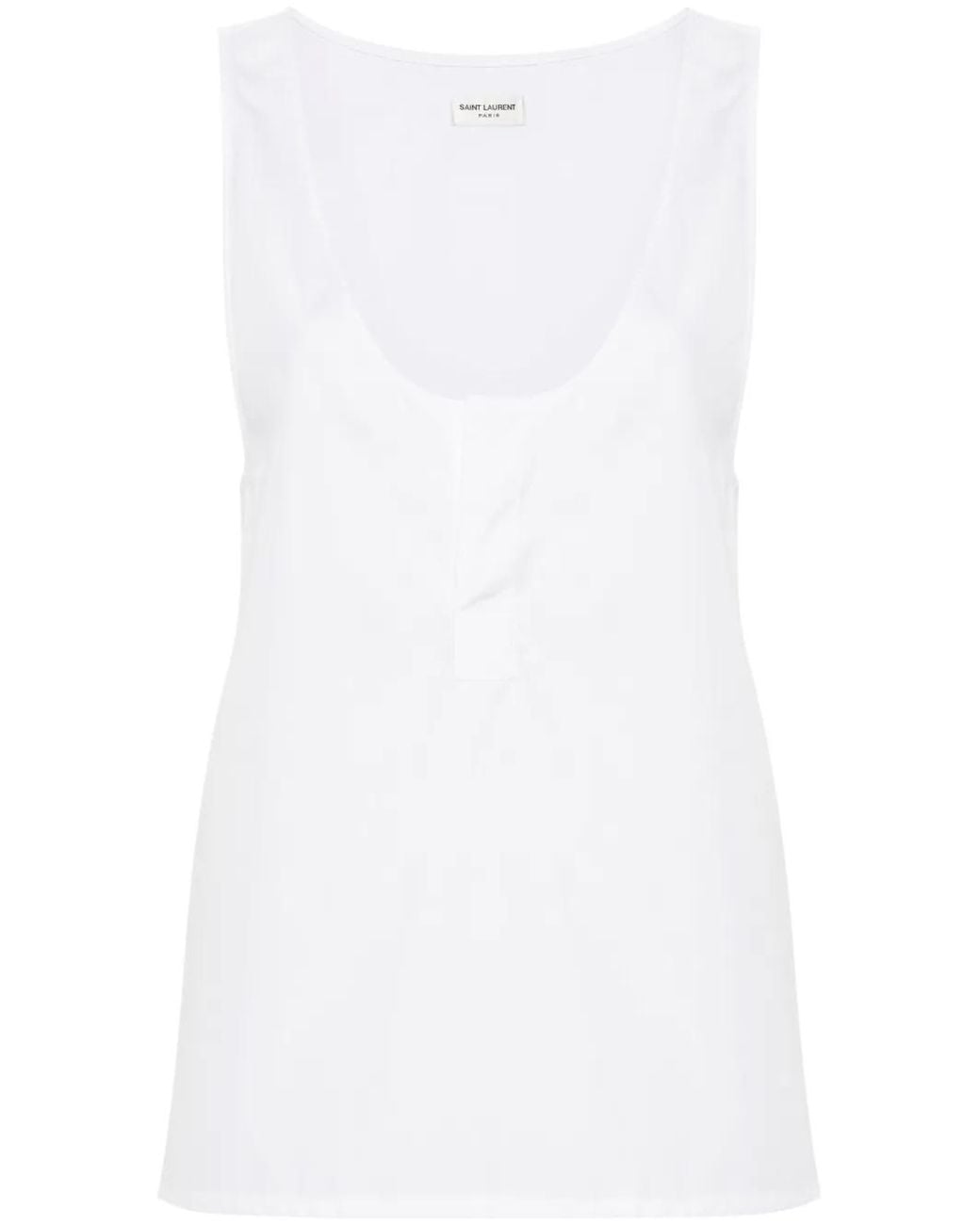 Saint Laurent White Cotton Poplin Top