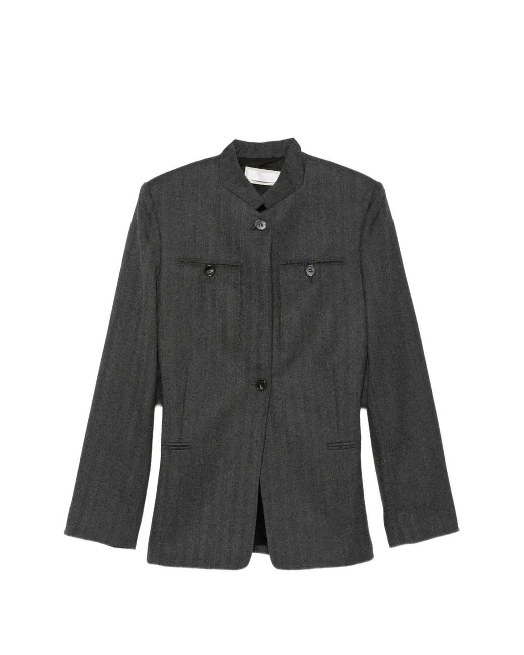 Litkovskaya Gray Button-Up Layered-Back Jacket