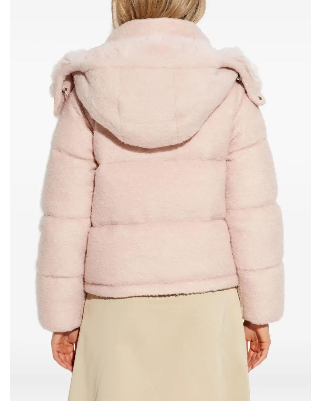Moncler Pink Virieu Bouclé Padded Jacket