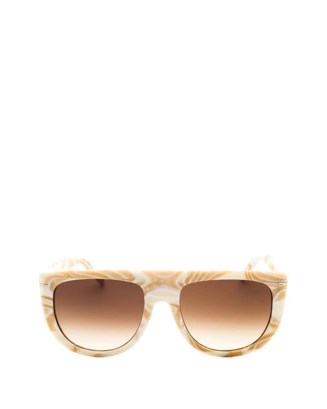 Boss Natural Oversized Marbled-Effect Sunglasses