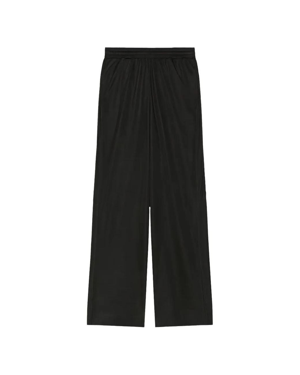 Givenchy Black Elastic-Waist Wide-Legs Trousers