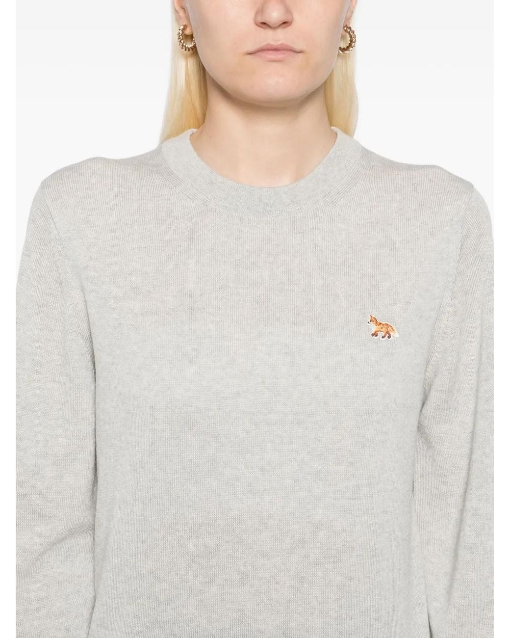 Pull À Logo Brodé Maison Kitsuné en coloris White