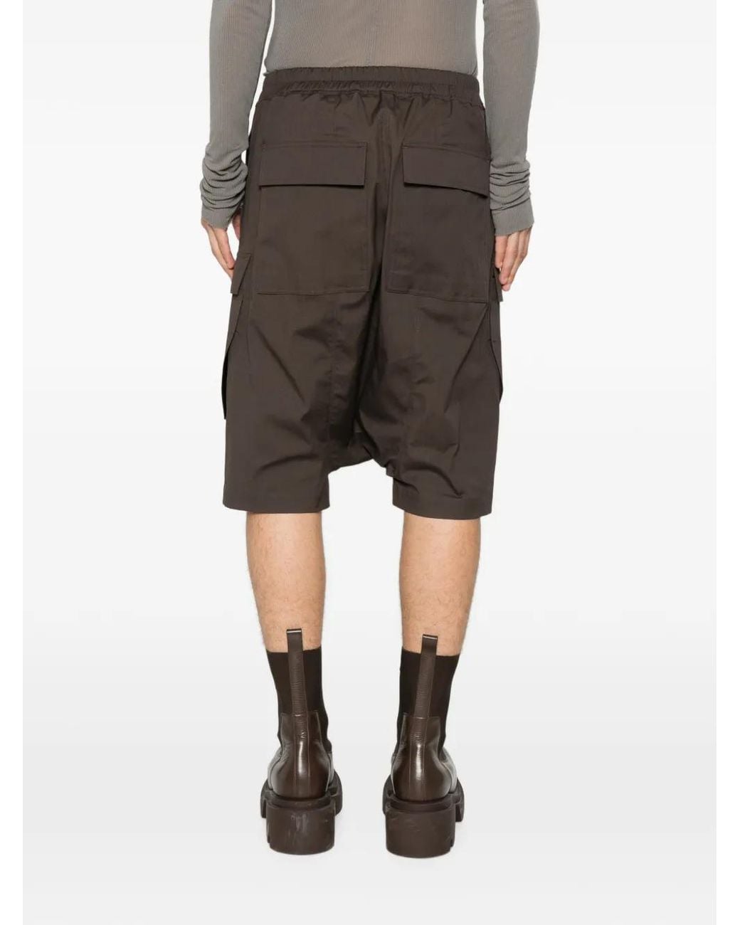 Rick Owens Brown Cargo Pods Shorts for men
