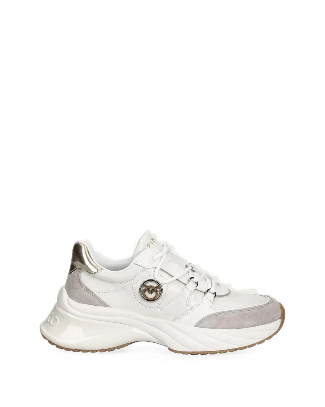 Pinko White Ariel 36 Lace-Up Sneakers
