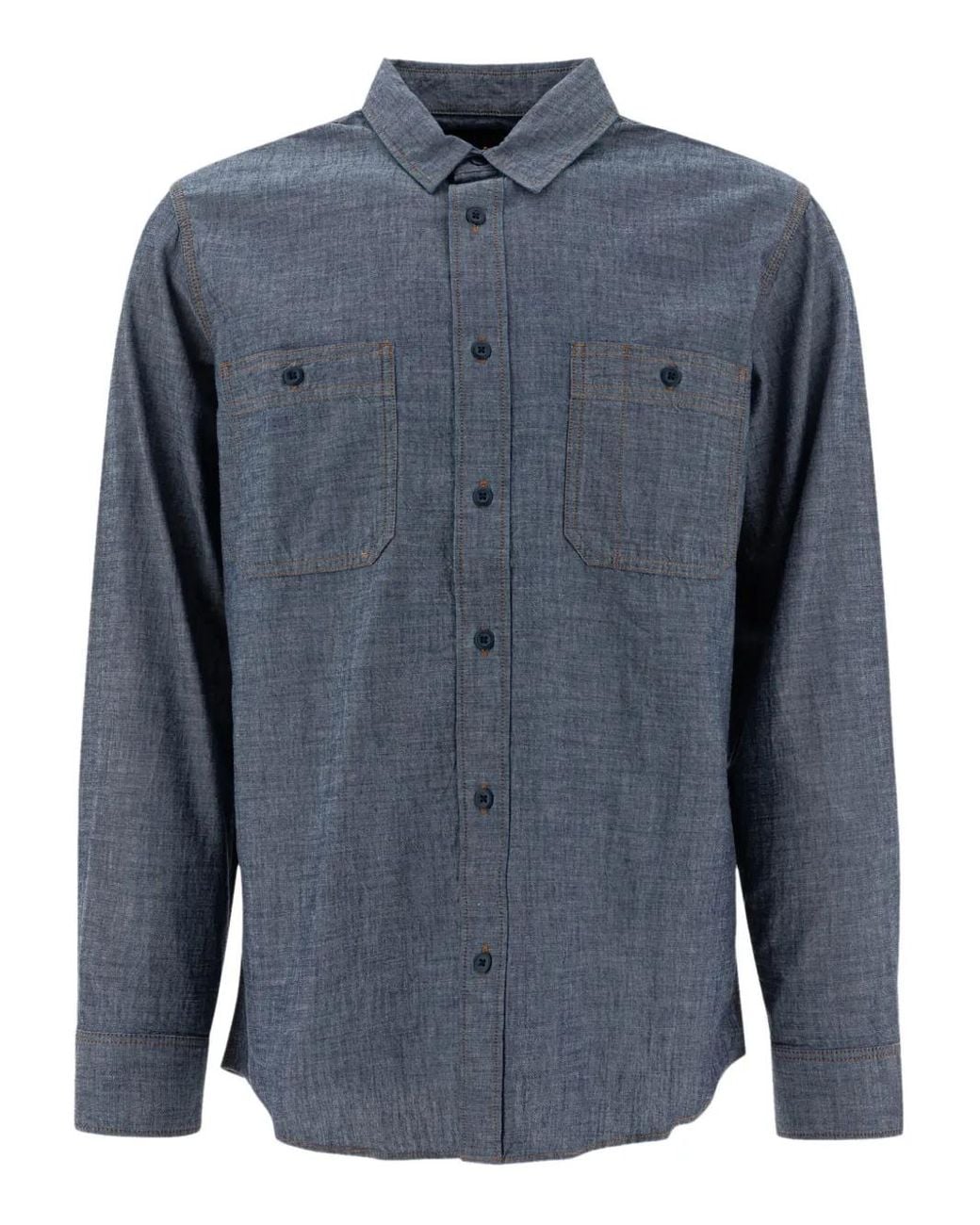 Filson Blue Double-Pocket Cotton Shirt for men