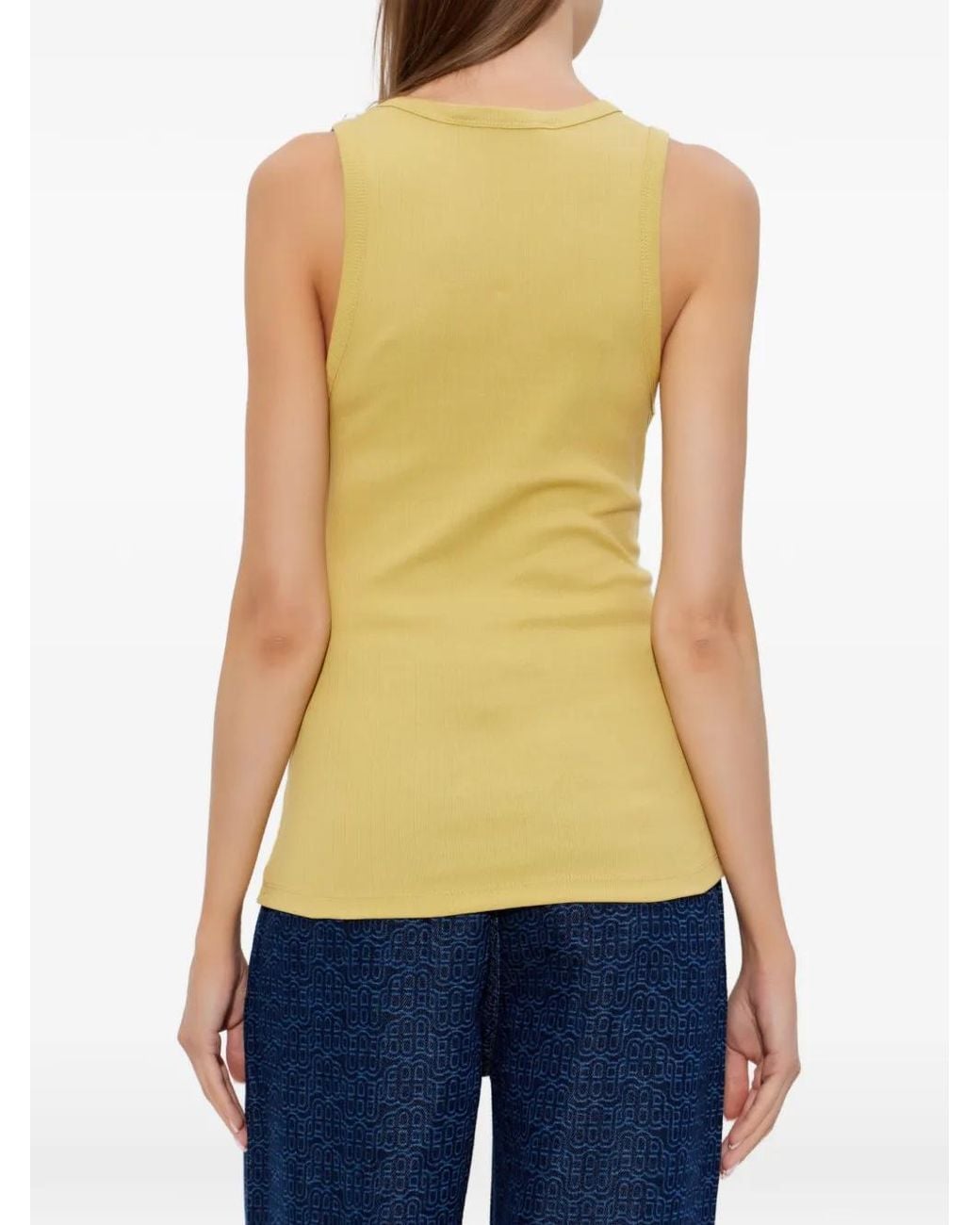 Munthe Yellow Tezza Ribbed-Knit Top