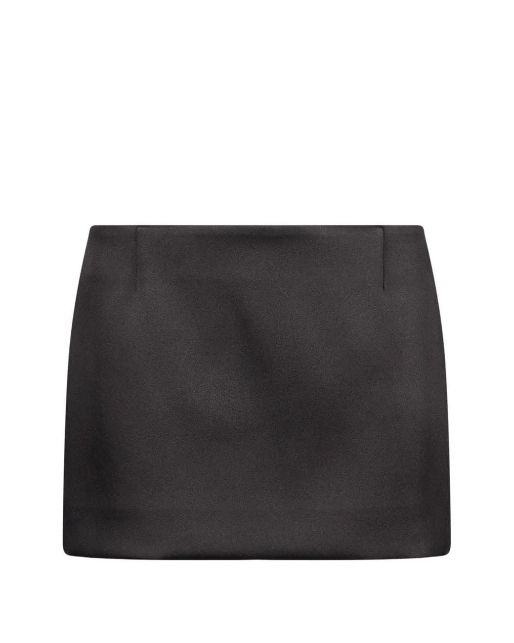 Wardrobe NYC Black Satin-Finish Mini Skirt